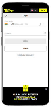 registering for the parimatch mobile app